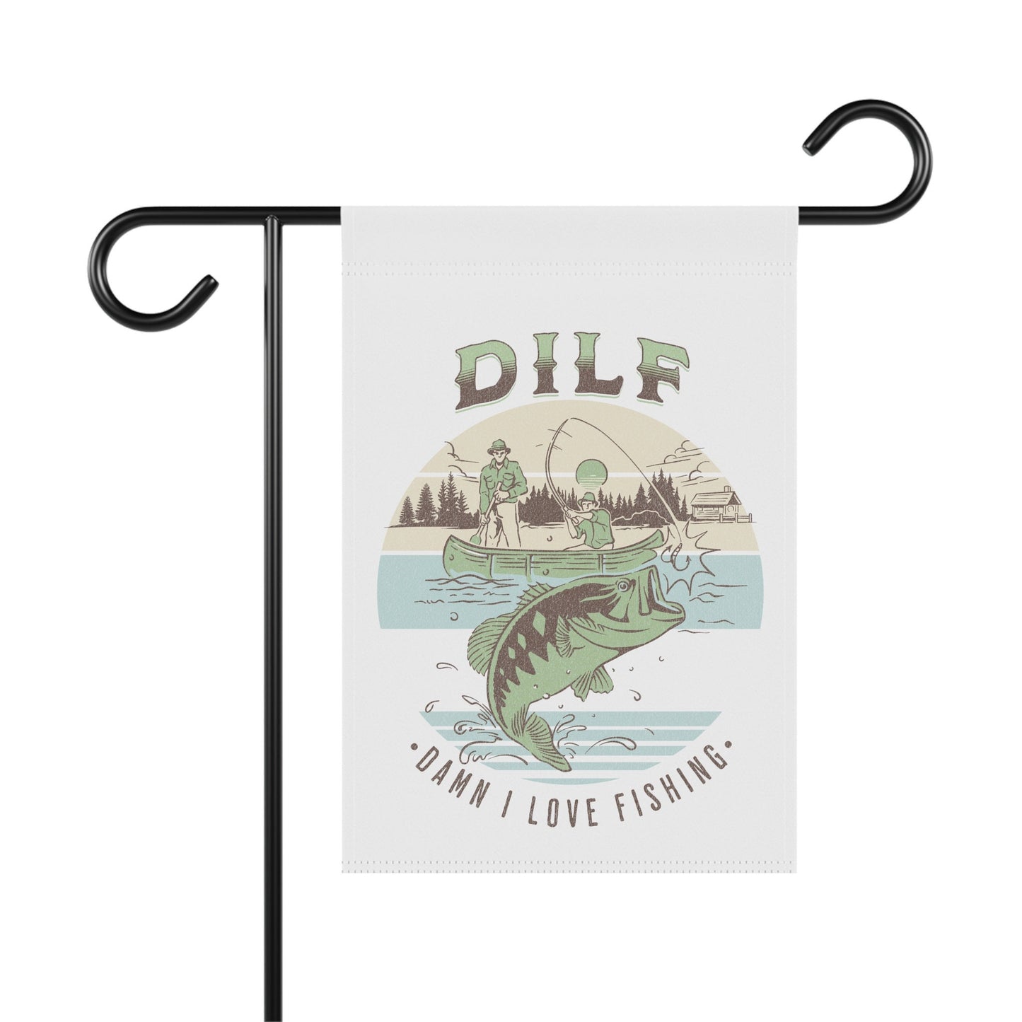 DILF Damn I Love Fishing - Funny Vintage Fishing Flag