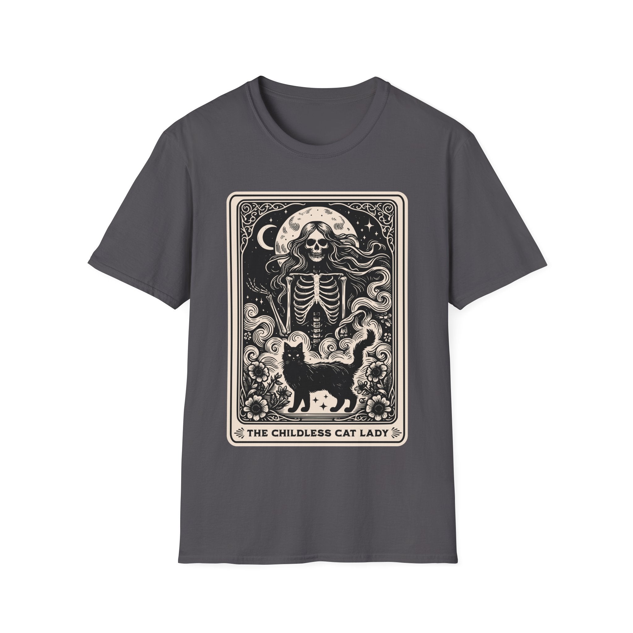 Childless Cat Lady Tarot Skeleton T-Shirt