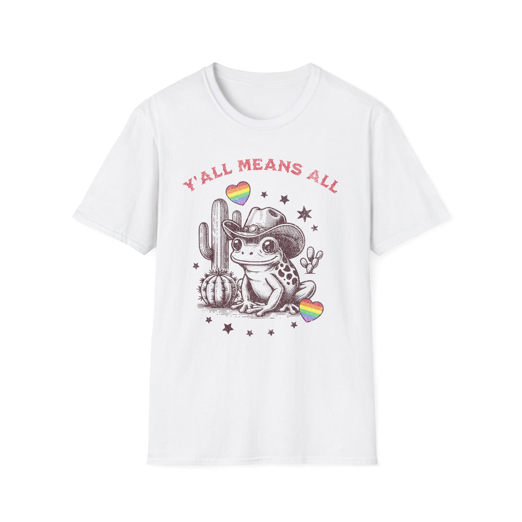Y'all Means All Frog Distress T-Shirt