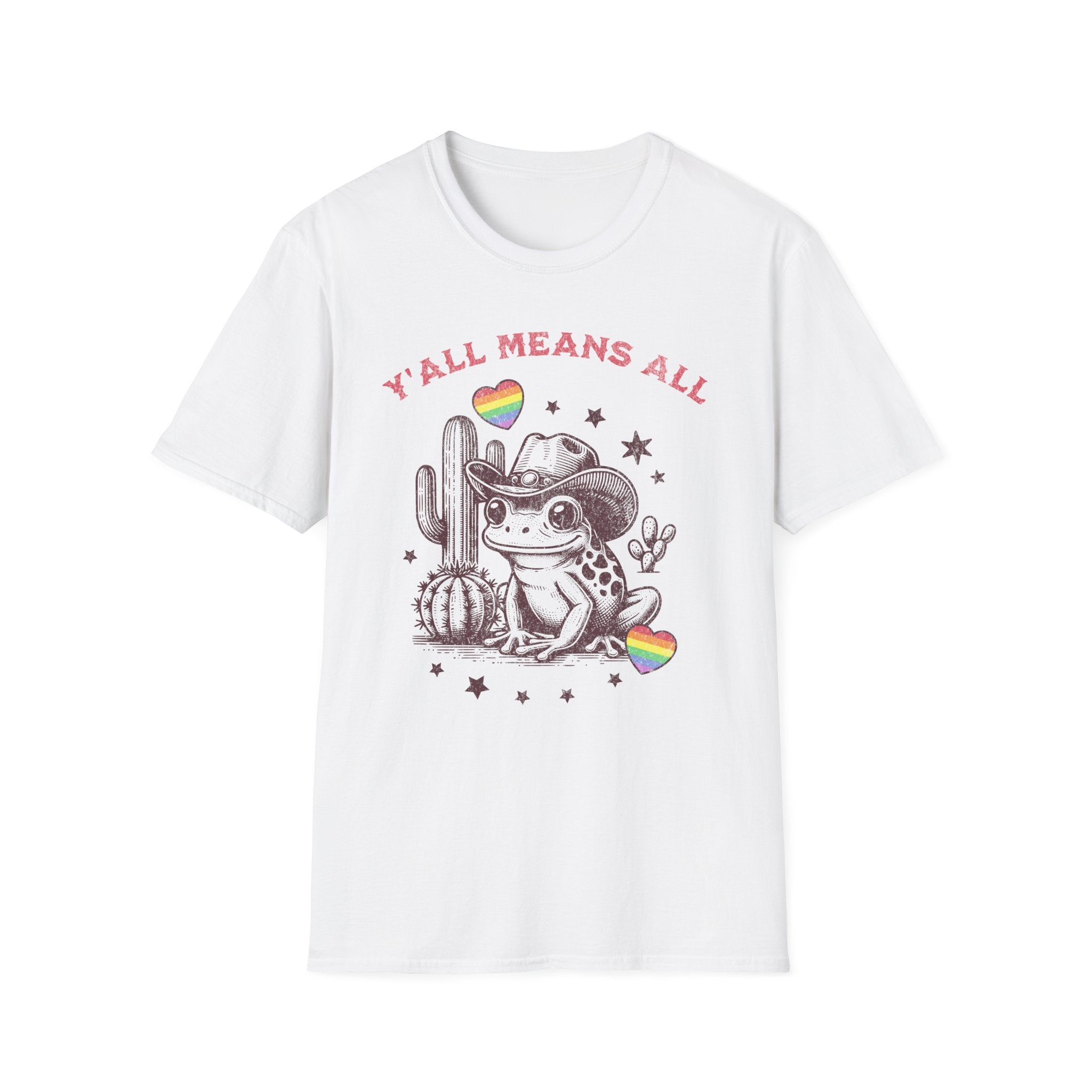 Y'all Means All Frog Distress T-Shirt