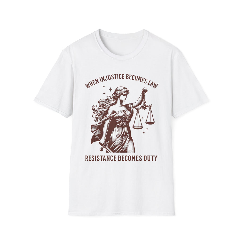 Injustice Becomes Law Scales T-Shirt