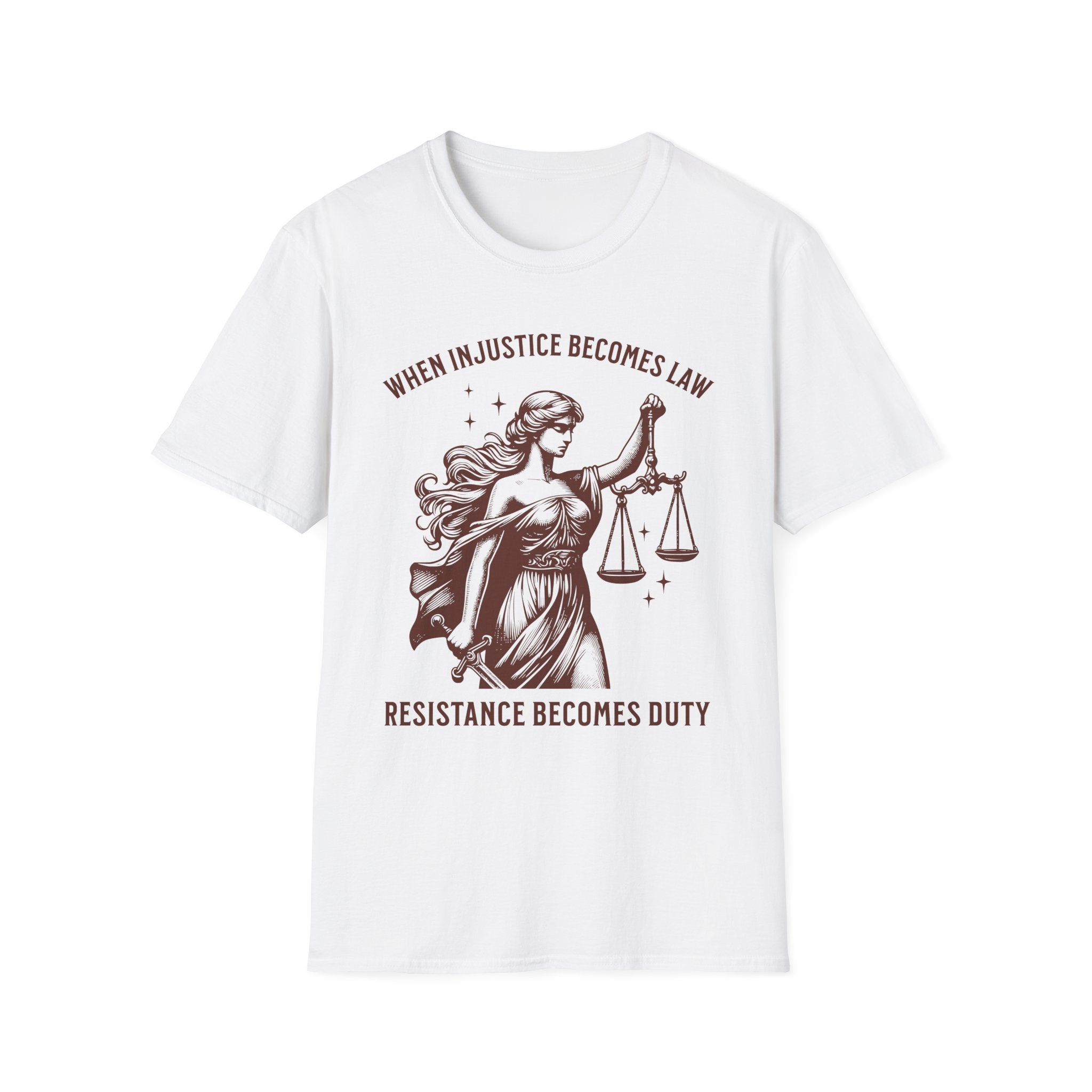 Injustice Becomes Law Scales T-Shirt
