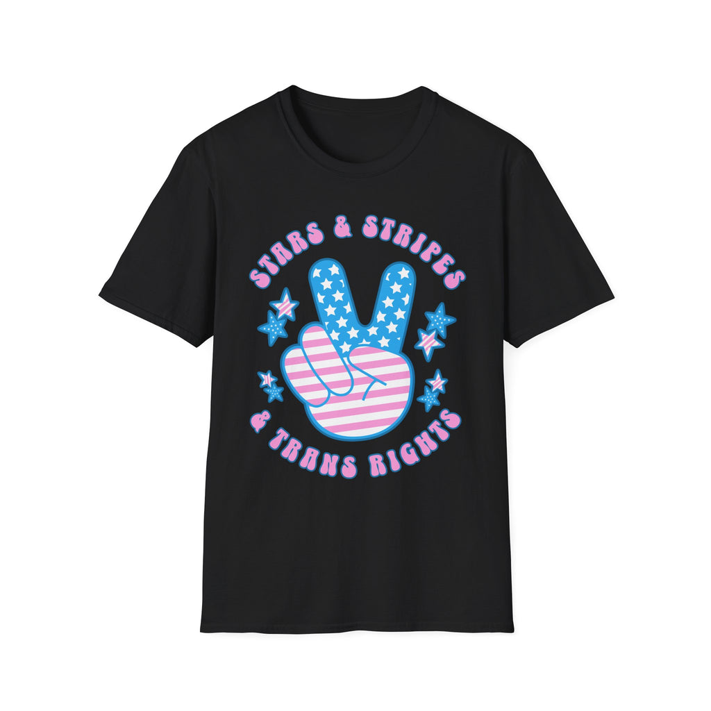Stars Stripes Trans Rights Peace T-Shirt