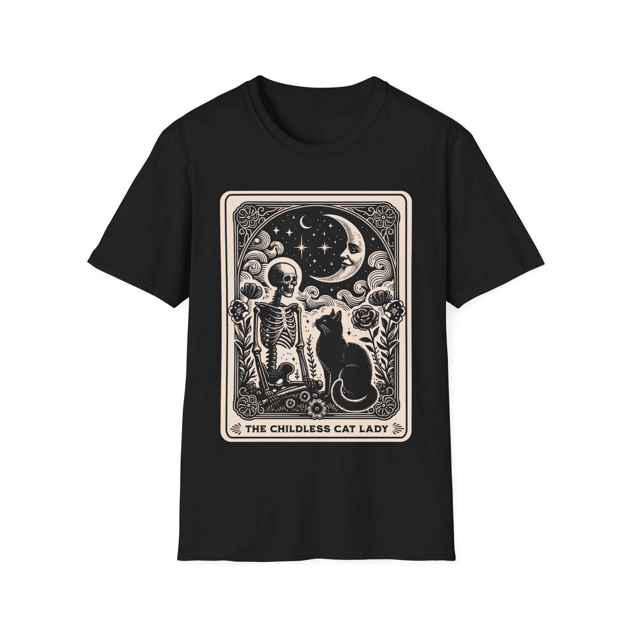 Childless Cat Lady Tarot Vintage Moon T-Shirt