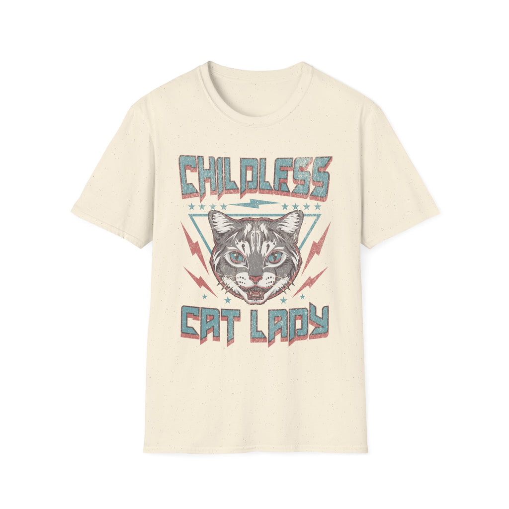 Childless Cat Lady Retro 80s T-Shirt