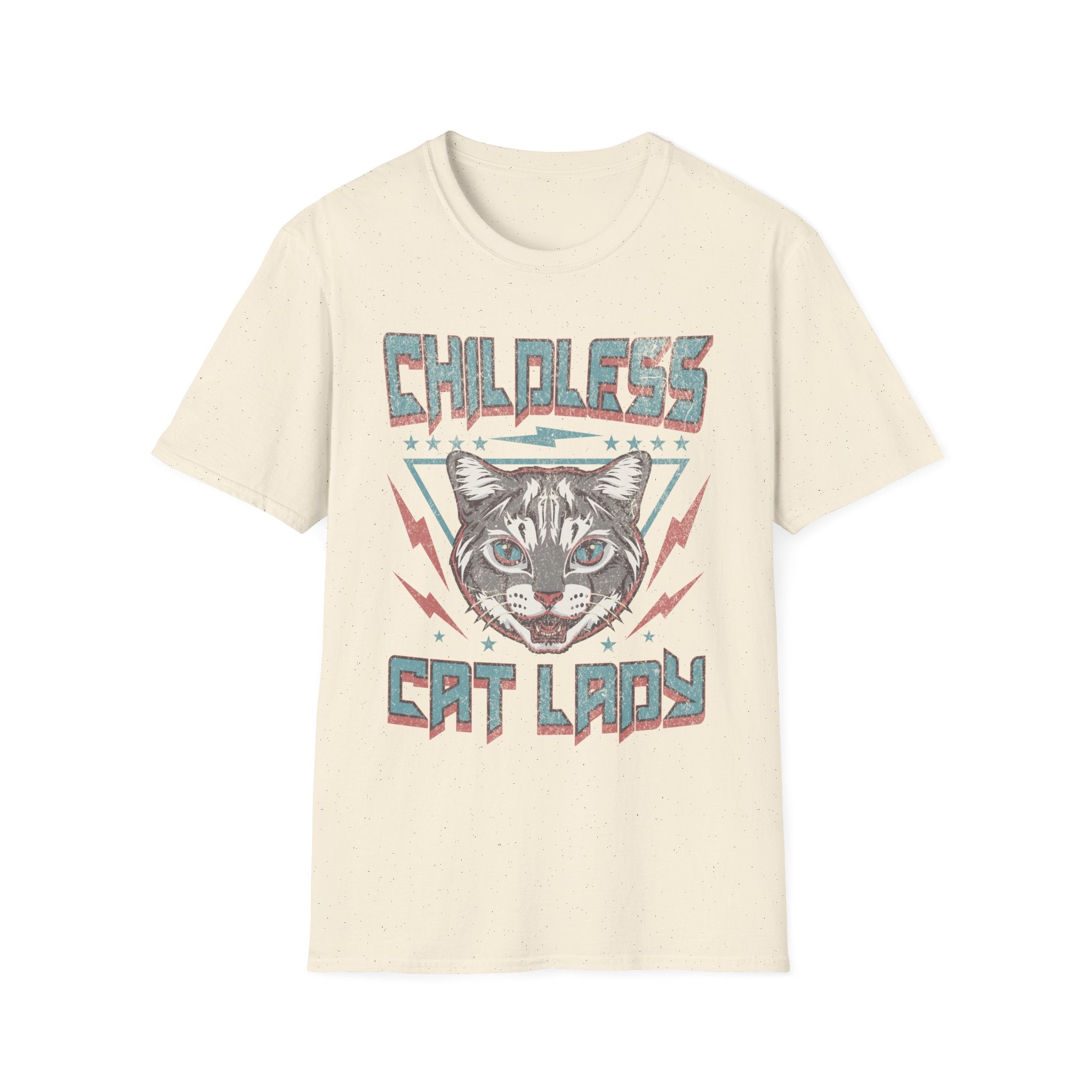 Childless Cat Lady Retro 80s T-Shirt