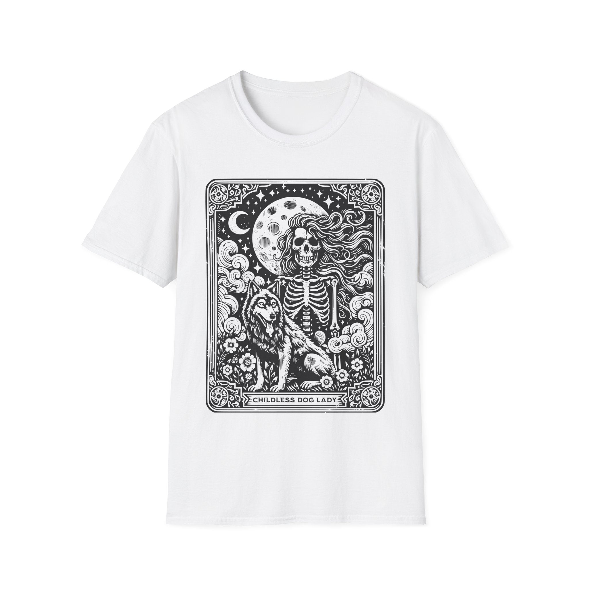 Childless Dog Lady Tarot Skeleton T-Shirt