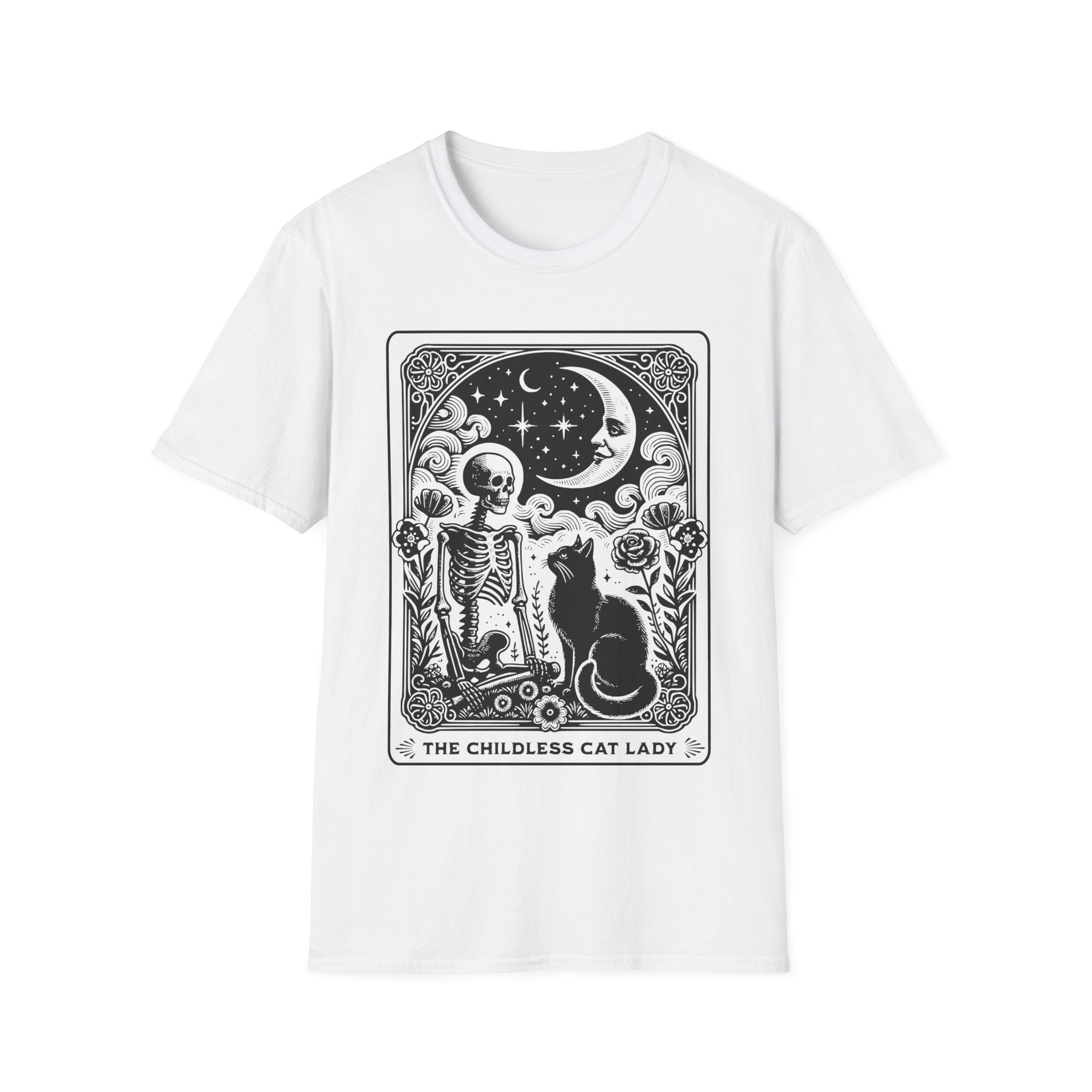 Childless Cat Lady Tarot Vintage Moon T-Shirt