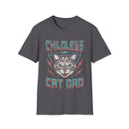 Childless Cat Dad Retro 80s T-Shirt