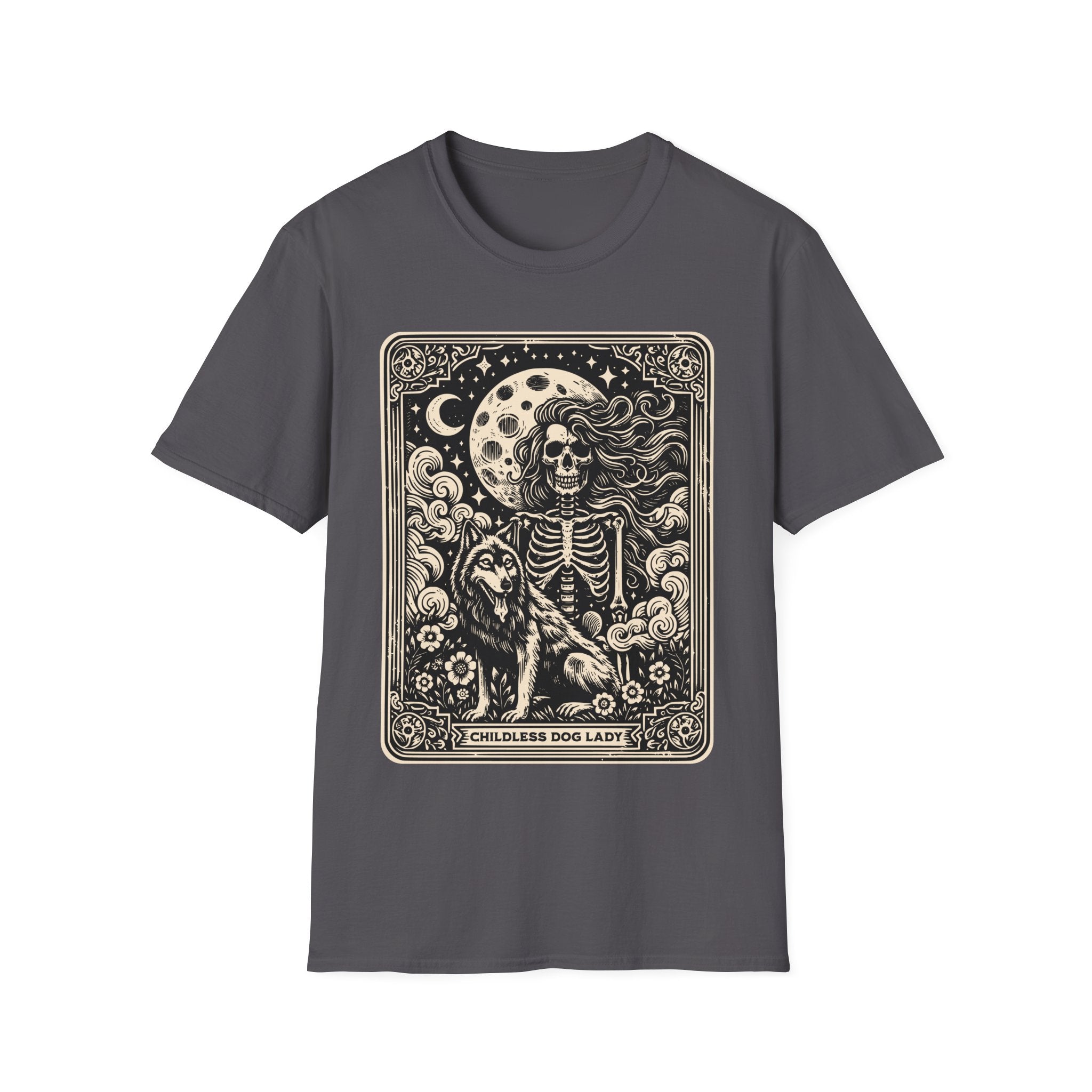 Childless Dog Lady Tarot Skeleton T-Shirt