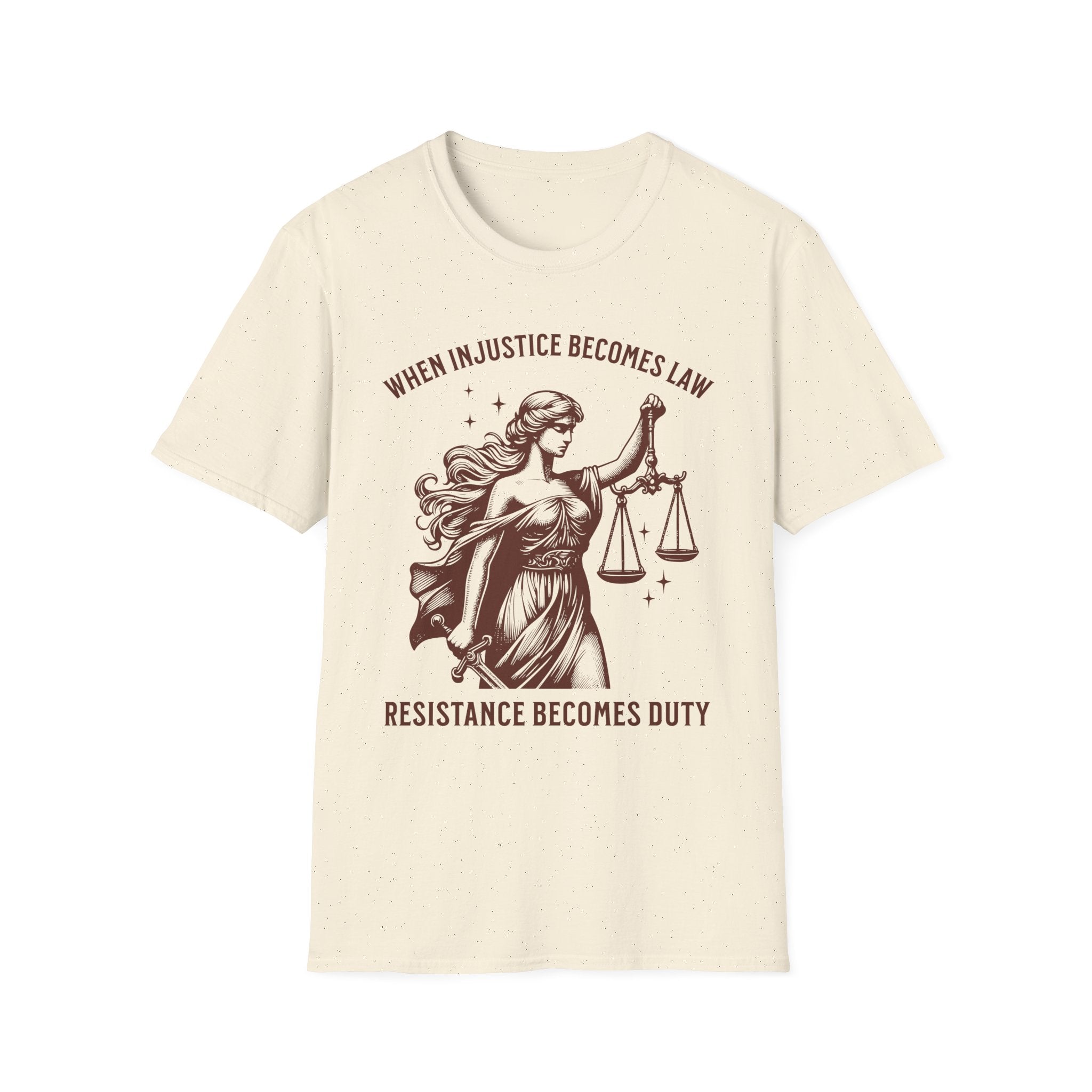 Injustice Becomes Law Scales T-Shirt