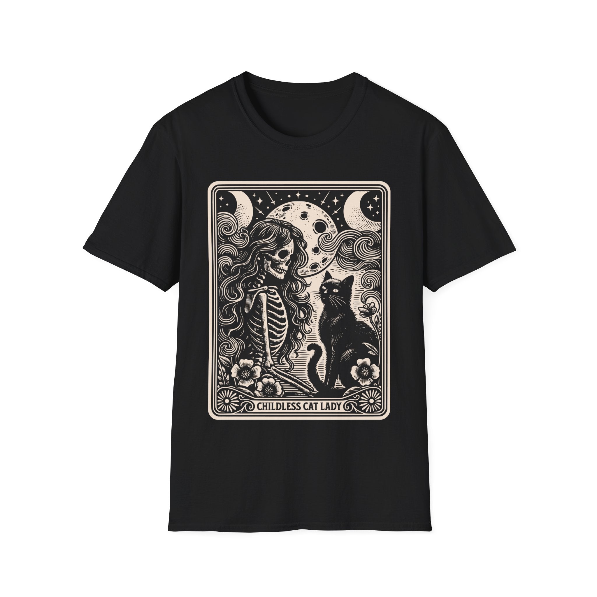 Childless Cat Lady Tarot Moon T-Shirt