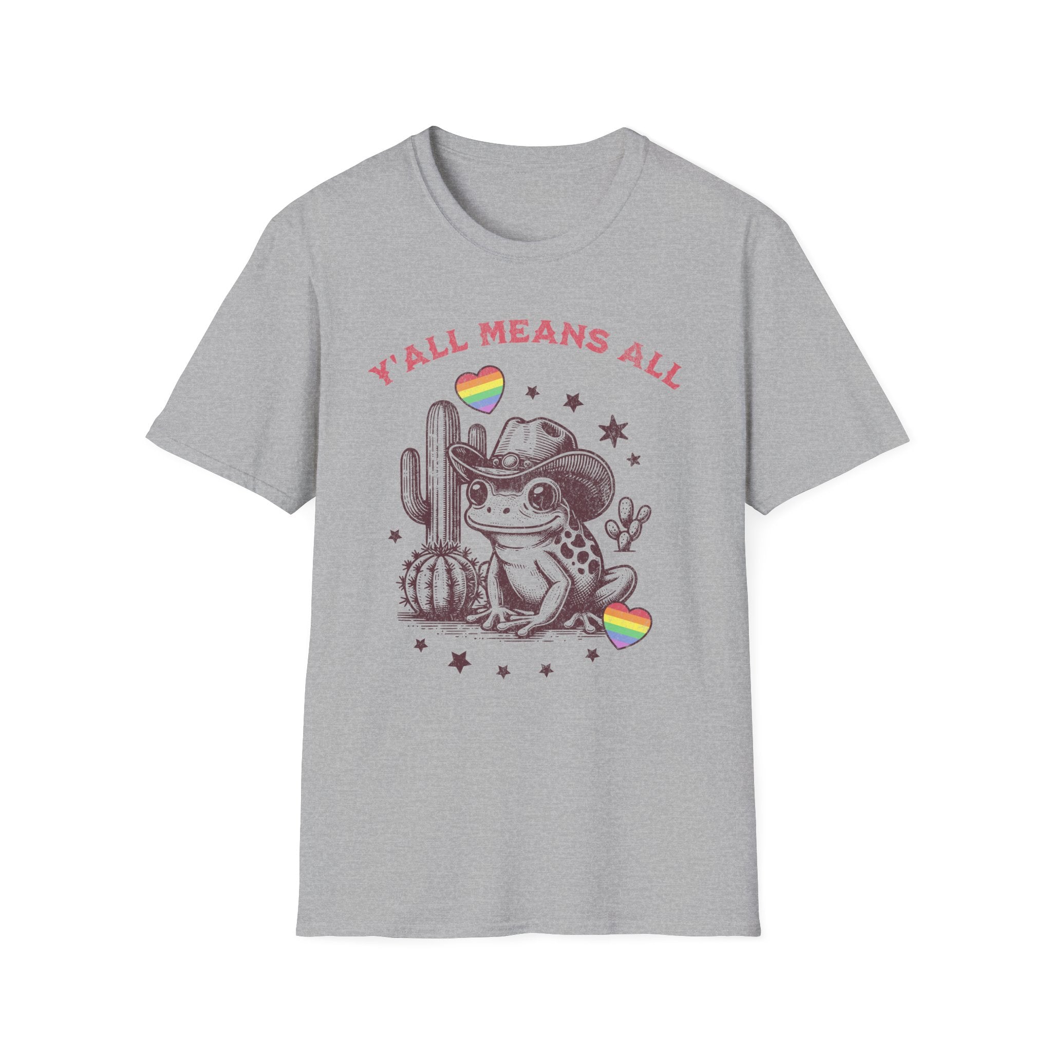 Y'all Means All Frog Distress T-Shirt