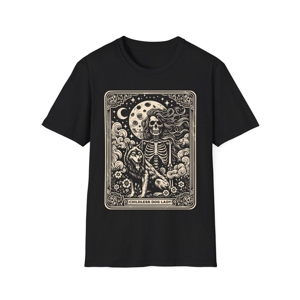 Childless Dog Lady Tarot Skeleton T-Shirt