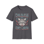 Childless Cat Lady Retro 80s T-Shirt