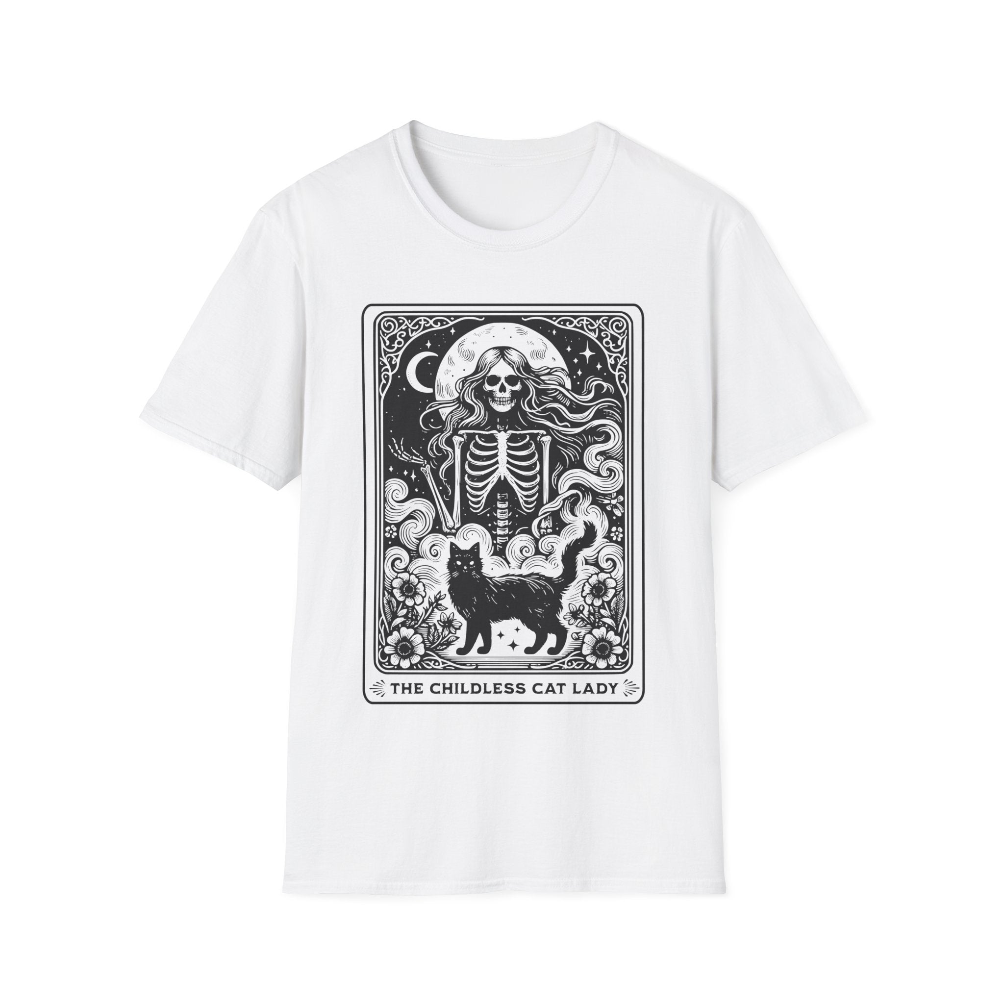 Childless Cat Lady Tarot Skeleton T-Shirt