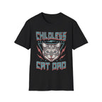 Childless Cat Dad Retro 80s T-Shirt