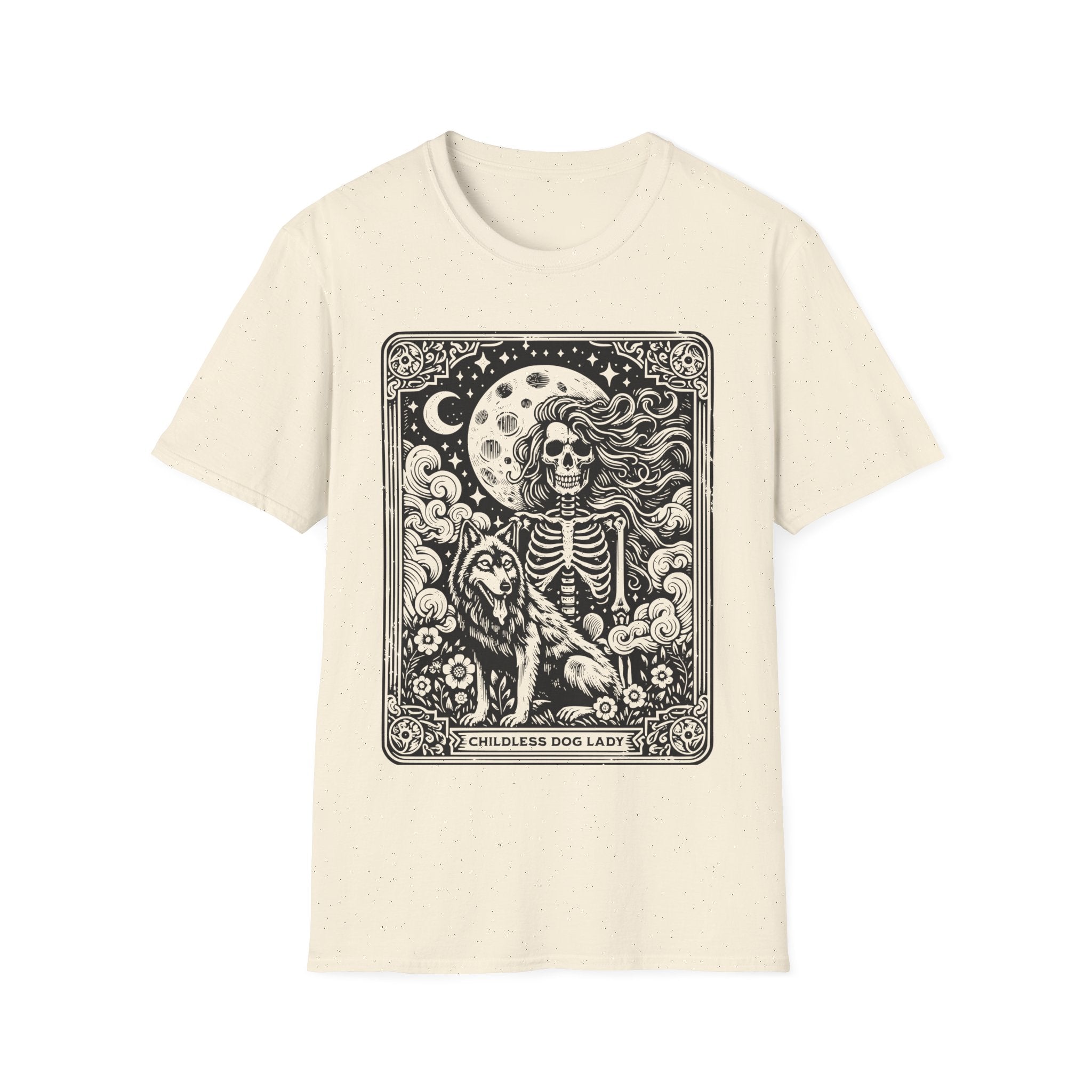 Childless Dog Lady Tarot Skeleton T-Shirt