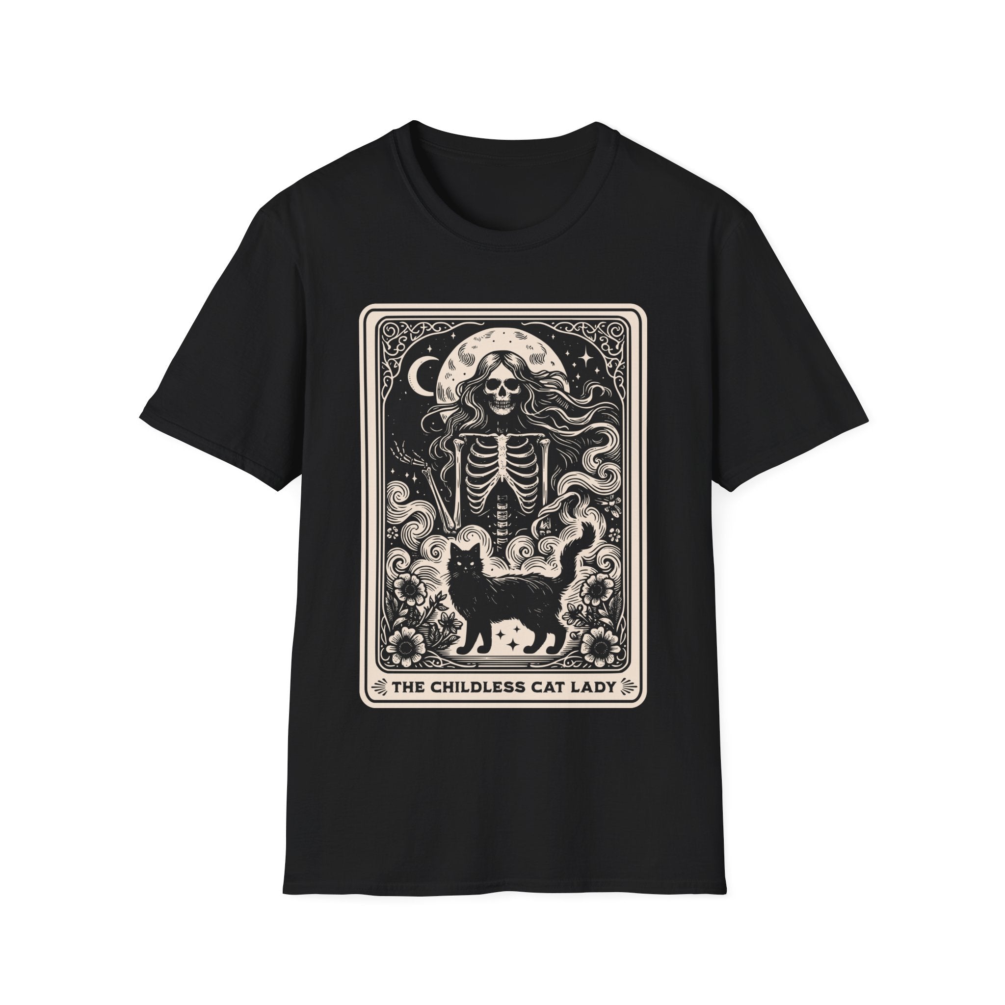 Childless Cat Lady Tarot Skeleton T-Shirt