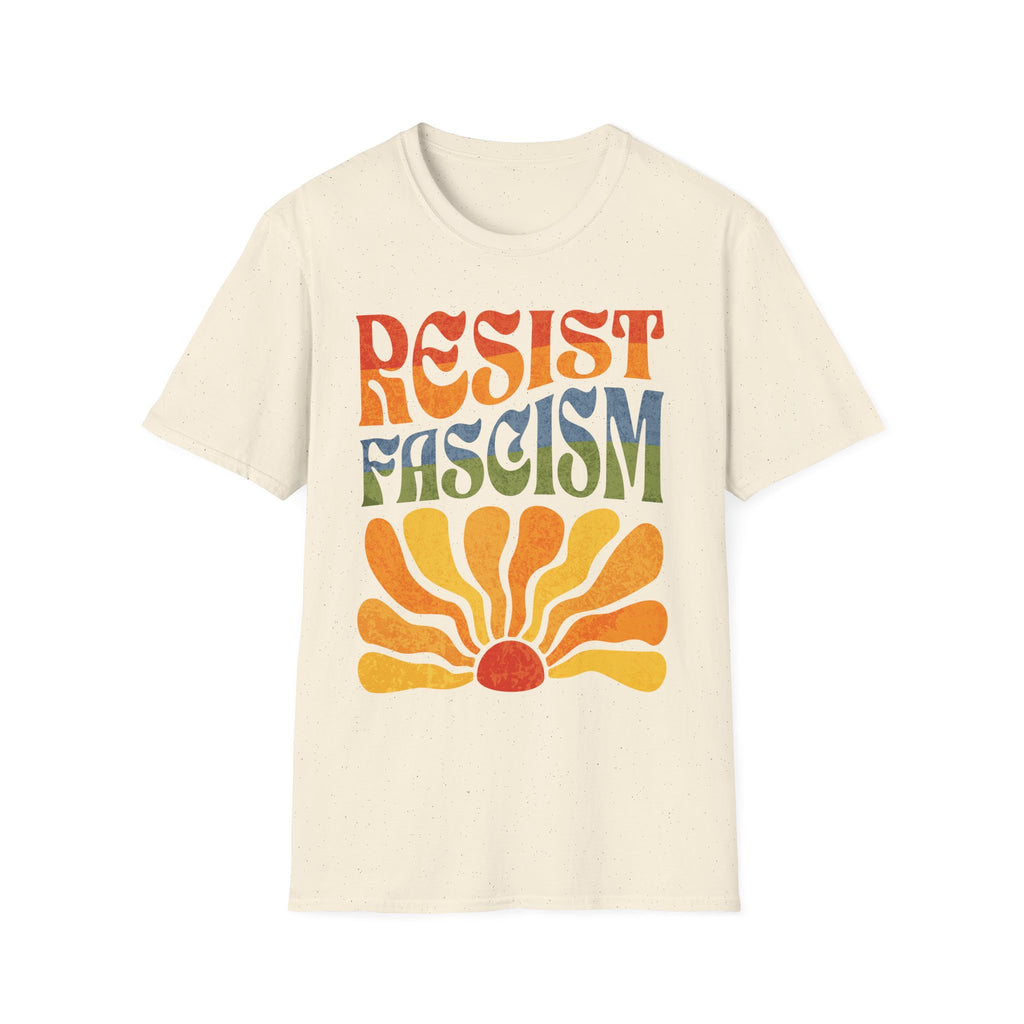 Resist Fascism Boho Rainbow T-Shirt