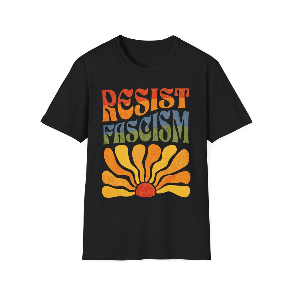 Resist Fascism Boho Rainbow T-Shirt