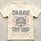 Childless Cat Dad Retro 80s T-Shirt