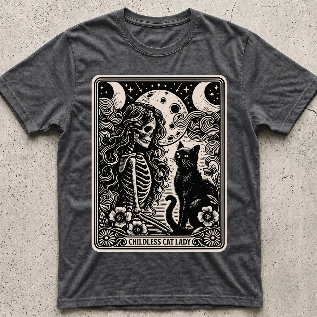 Childless Cat Lady Tarot Moon T-Shirt