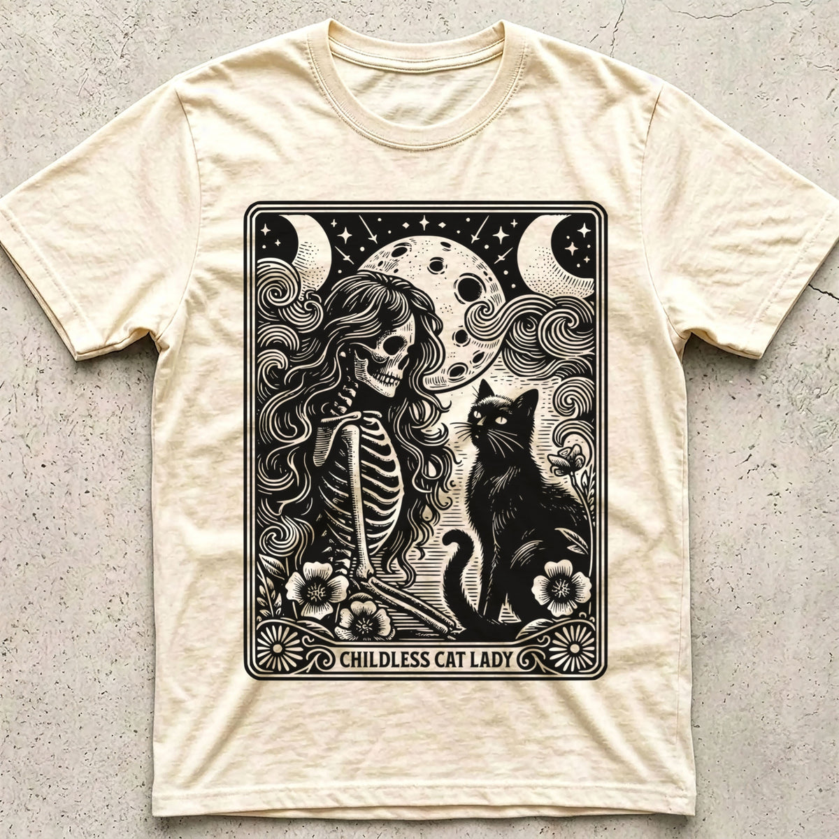 Childless Cat Lady Tarot Moon T-Shirt