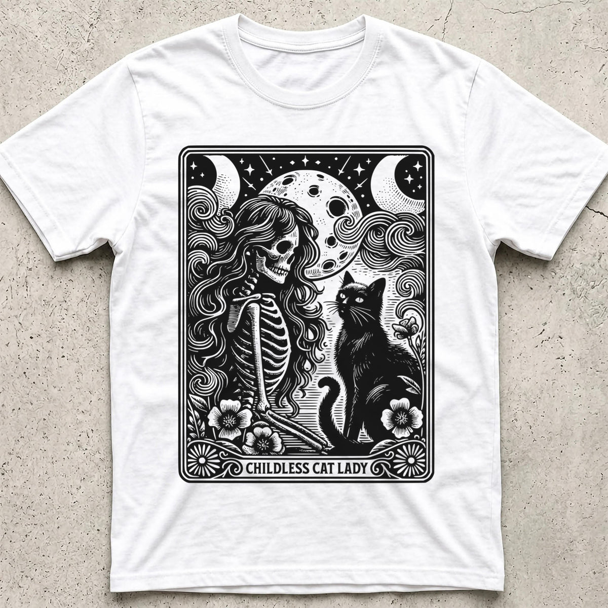 Childless Cat Lady Tarot Moon T-Shirt