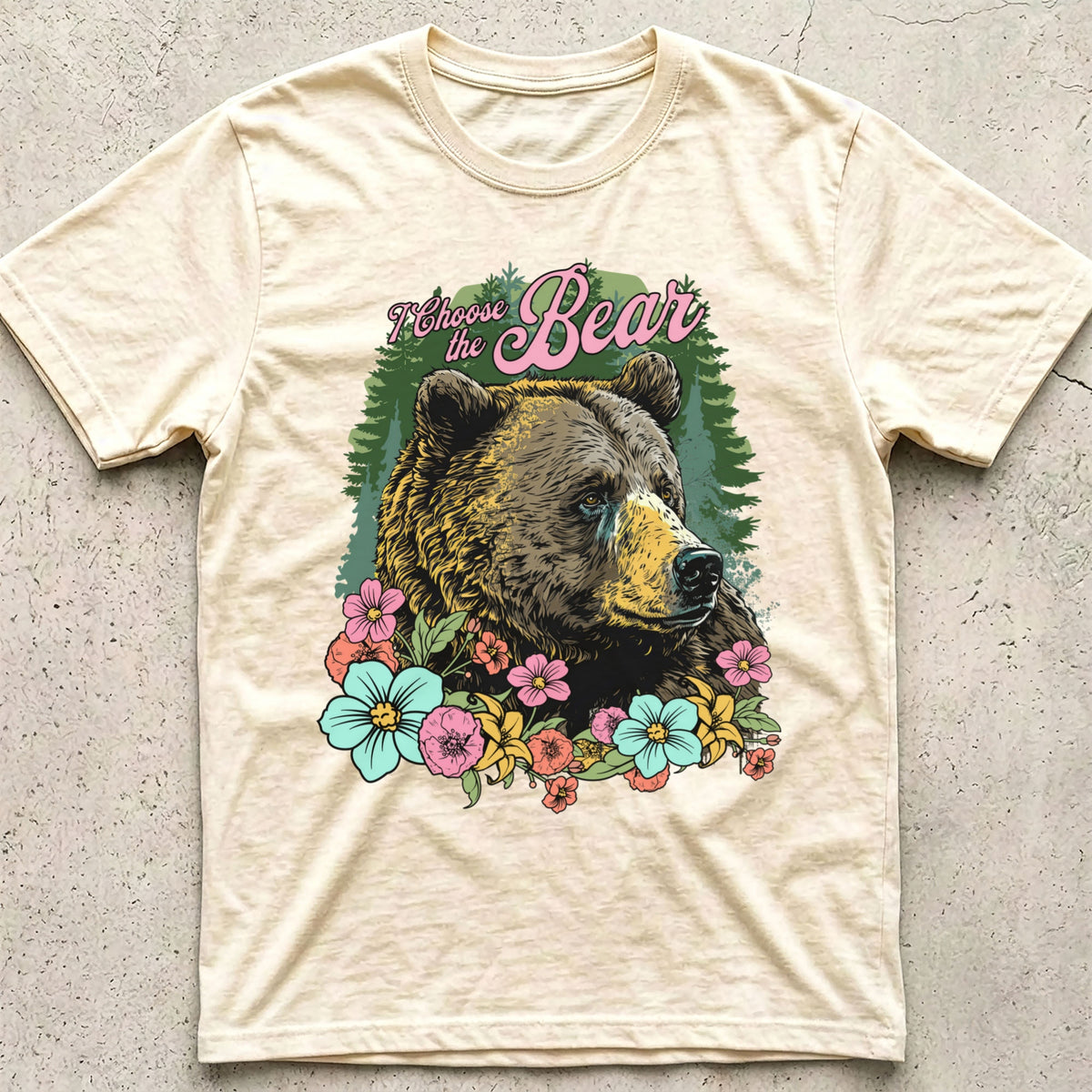 I Choose the Bear Floral T-Shirt