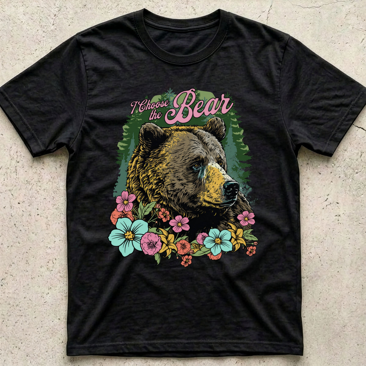 I Choose the Bear Floral T-Shirt