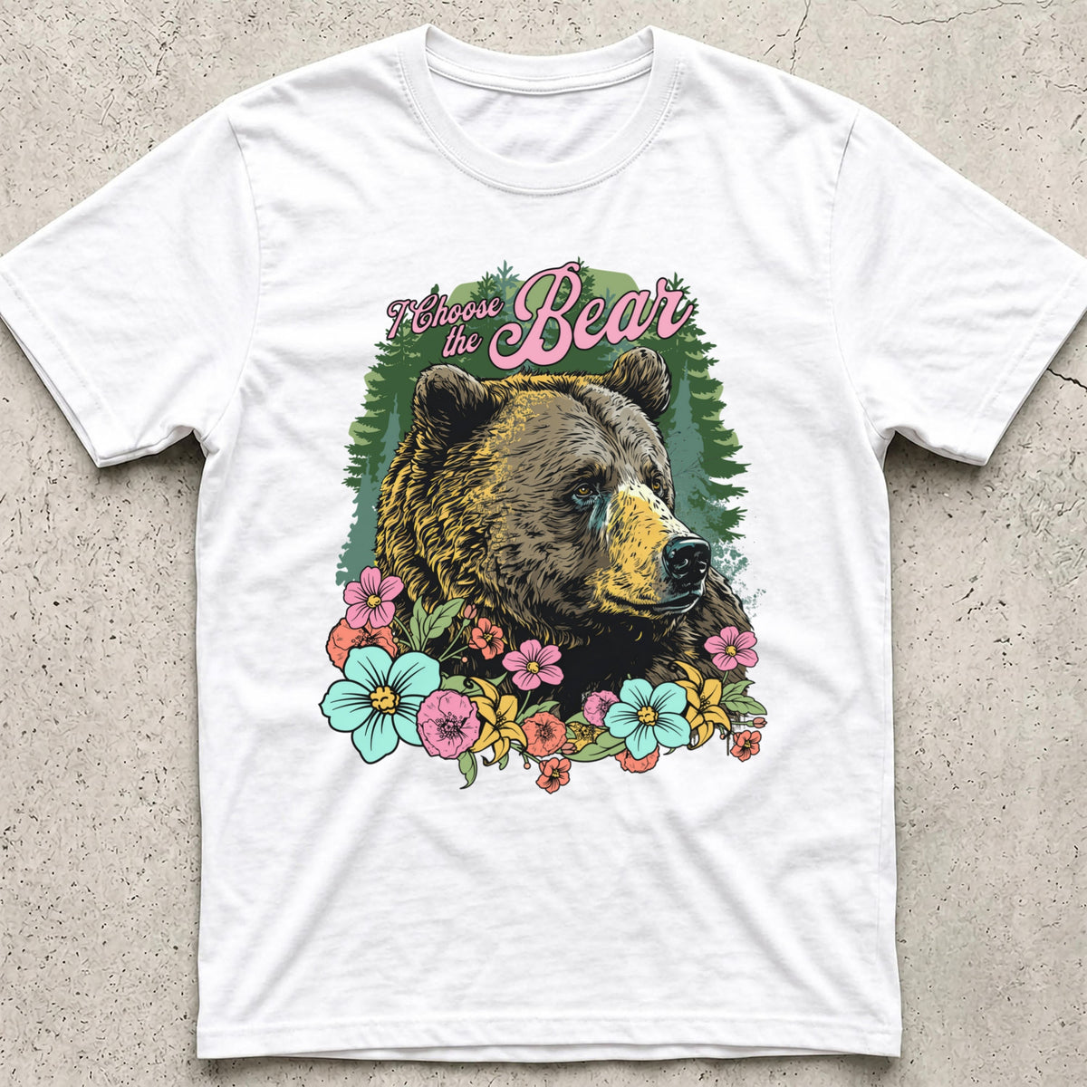 I Choose the Bear Floral T-Shirt
