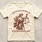 Injustice Becomes Law Scales T-Shirt
