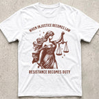 Injustice Becomes Law Scales T-Shirt