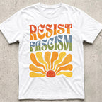 Resist Fascism Boho Rainbow T-Shirt