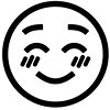 Simple black smiley face icon on a white background