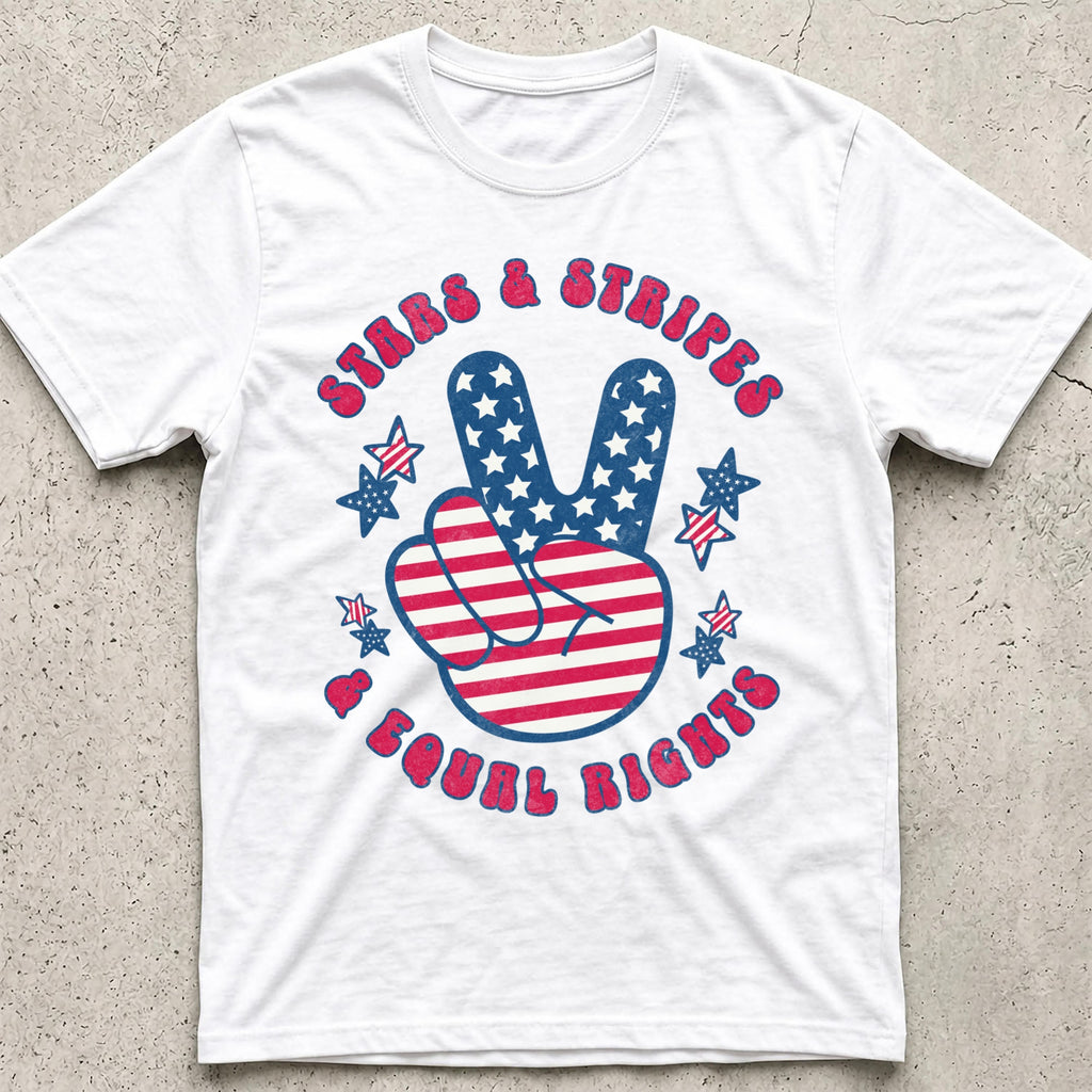 Stars Stripes Equal Rights Distress T-Shirt