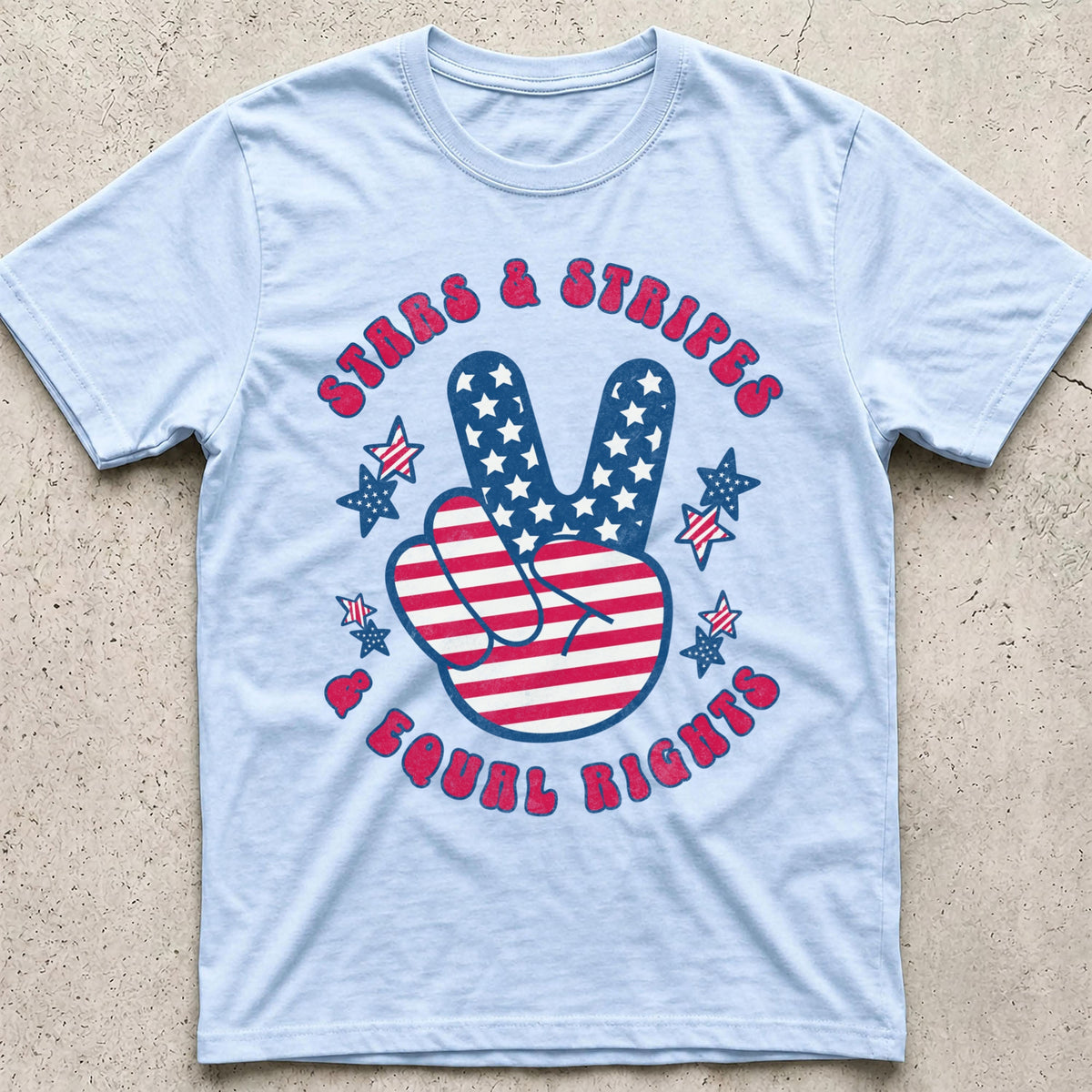 Stars Stripes Equal Rights Distress T-Shirt