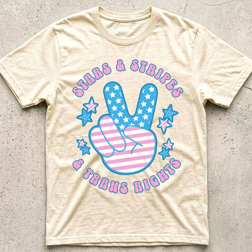 Stars Stripes Trans Rights Peace T-Shirt