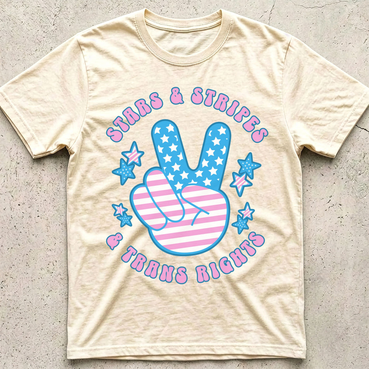 Stars Stripes Trans Rights Peace T-Shirt
