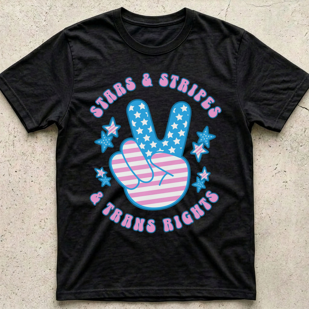 Stars Stripes Trans Rights Peace T-Shirt