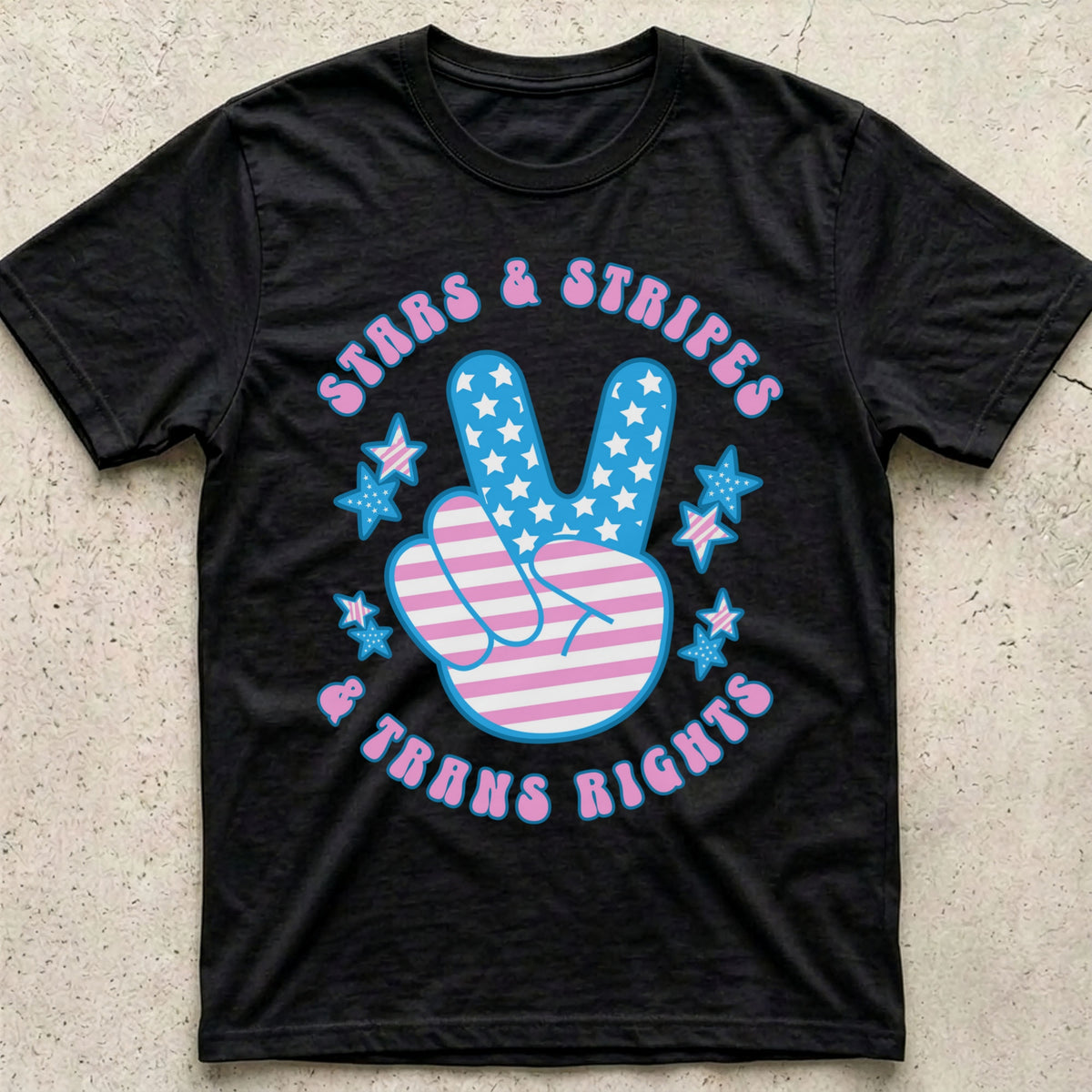 Stars Stripes Trans Rights Peace T-Shirt