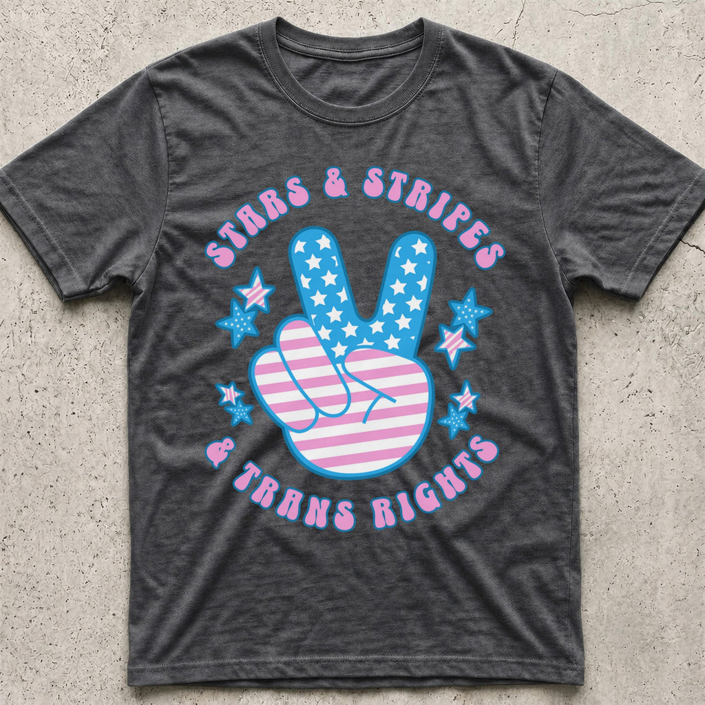 Stars Stripes Trans Rights Peace T-Shirt
