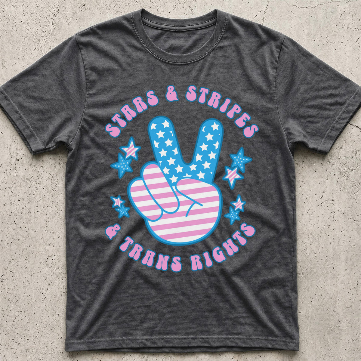 Stars Stripes Trans Rights Peace T-Shirt
