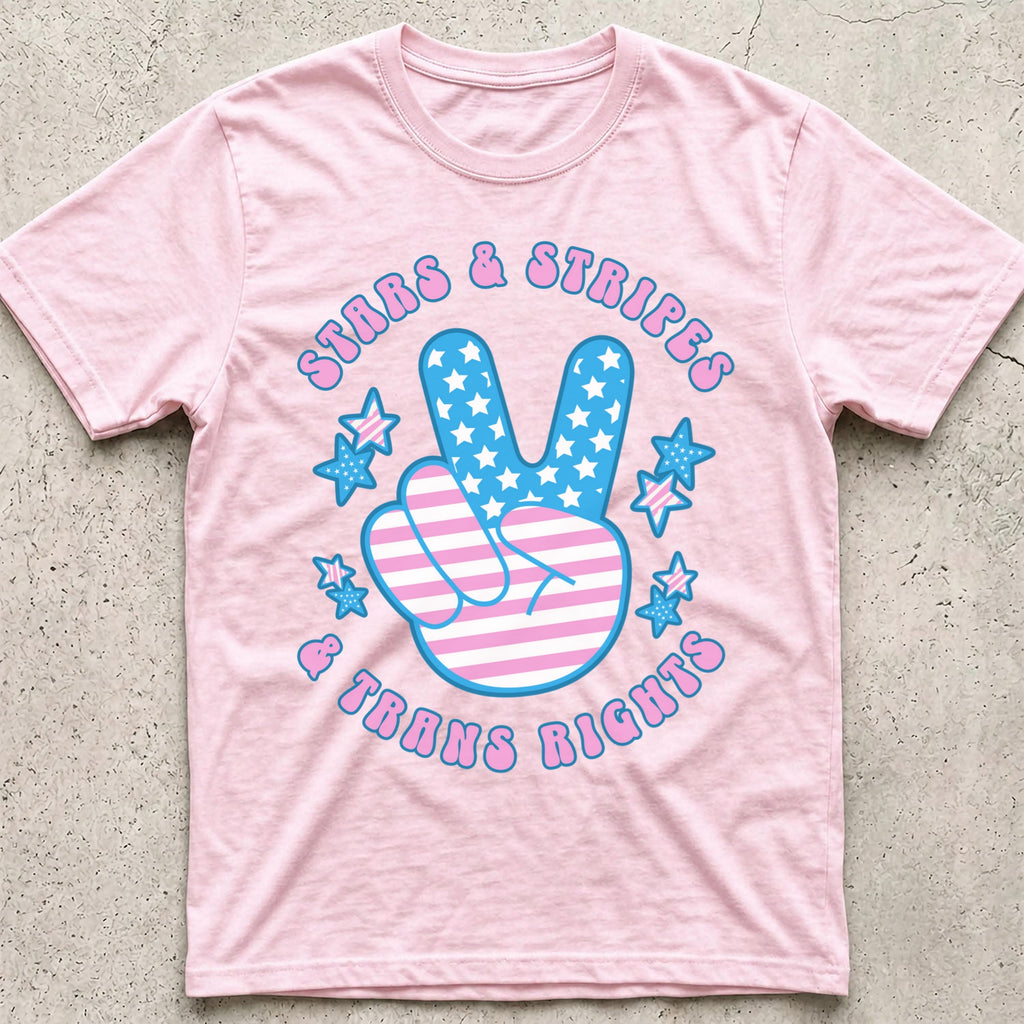 Stars Stripes Trans Rights Peace T-Shirt