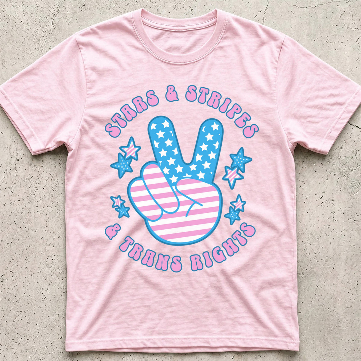 Stars Stripes Trans Rights Peace T-Shirt