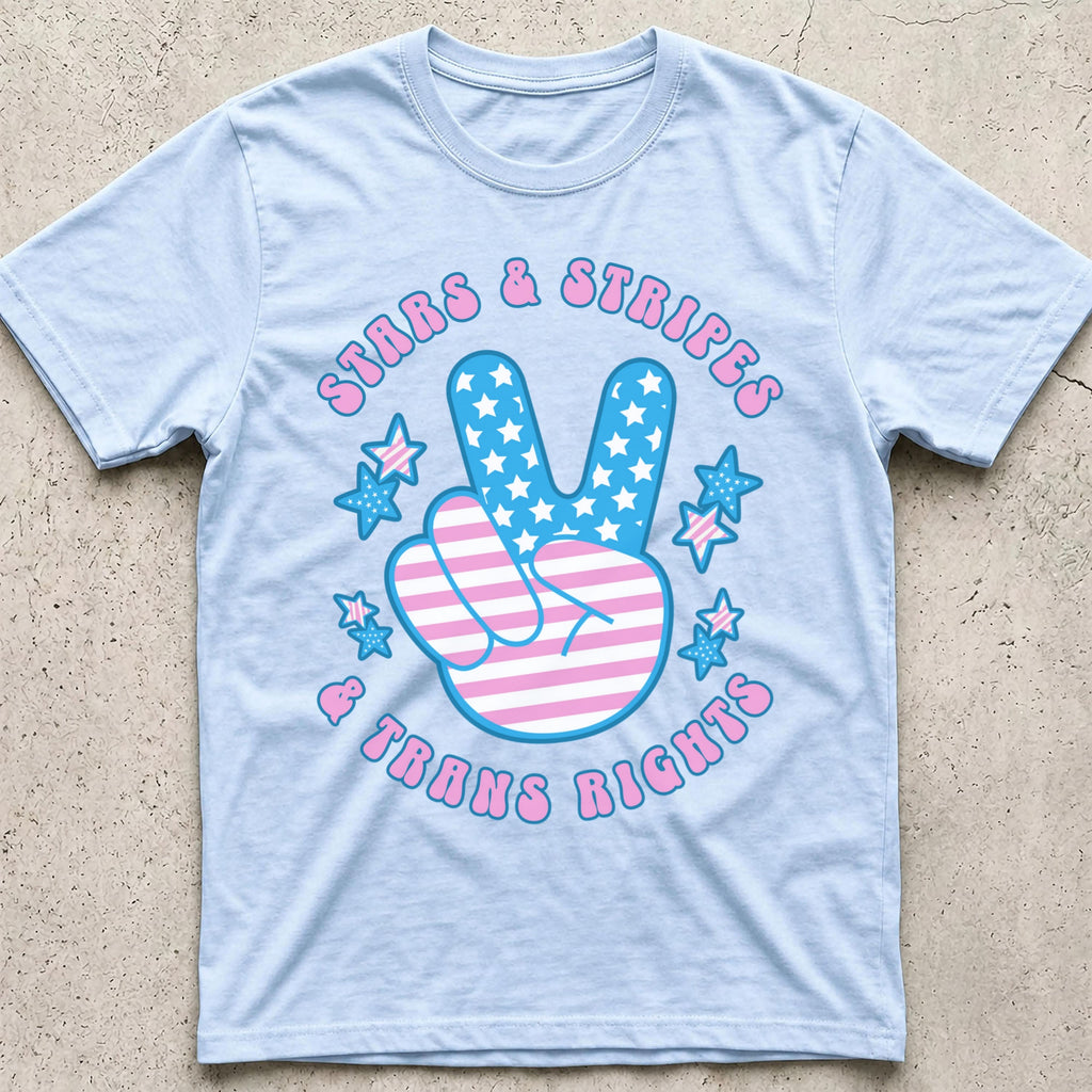Stars Stripes Trans Rights Peace T-Shirt