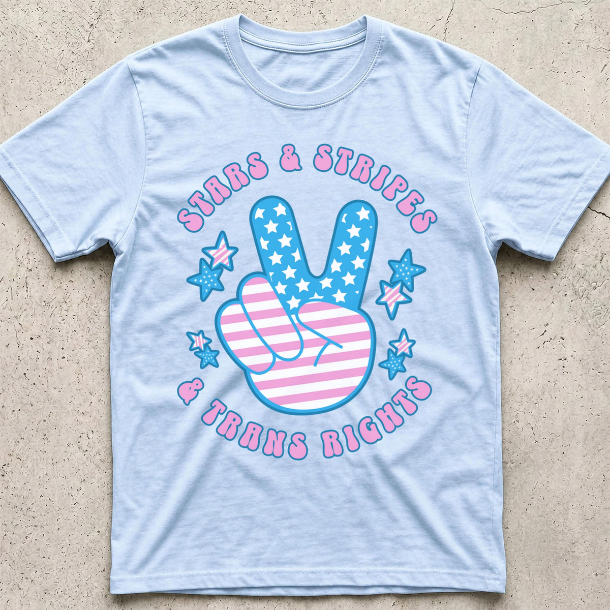 Stars Stripes Trans Rights Peace T-Shirt