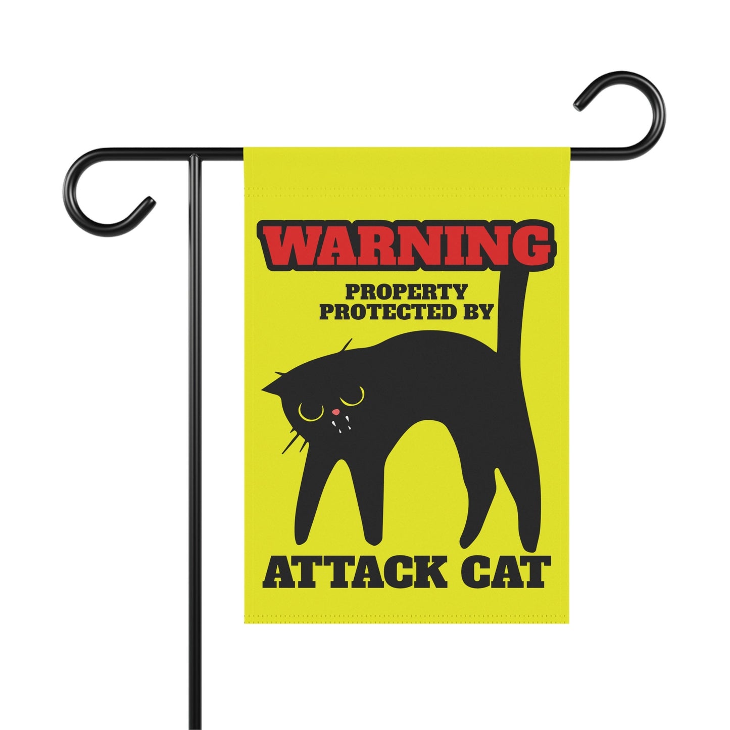 Funny Warning Attack Cat Halloween Flag