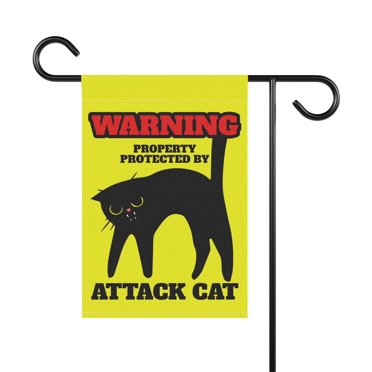 Funny Warning Attack Cat Halloween Flag